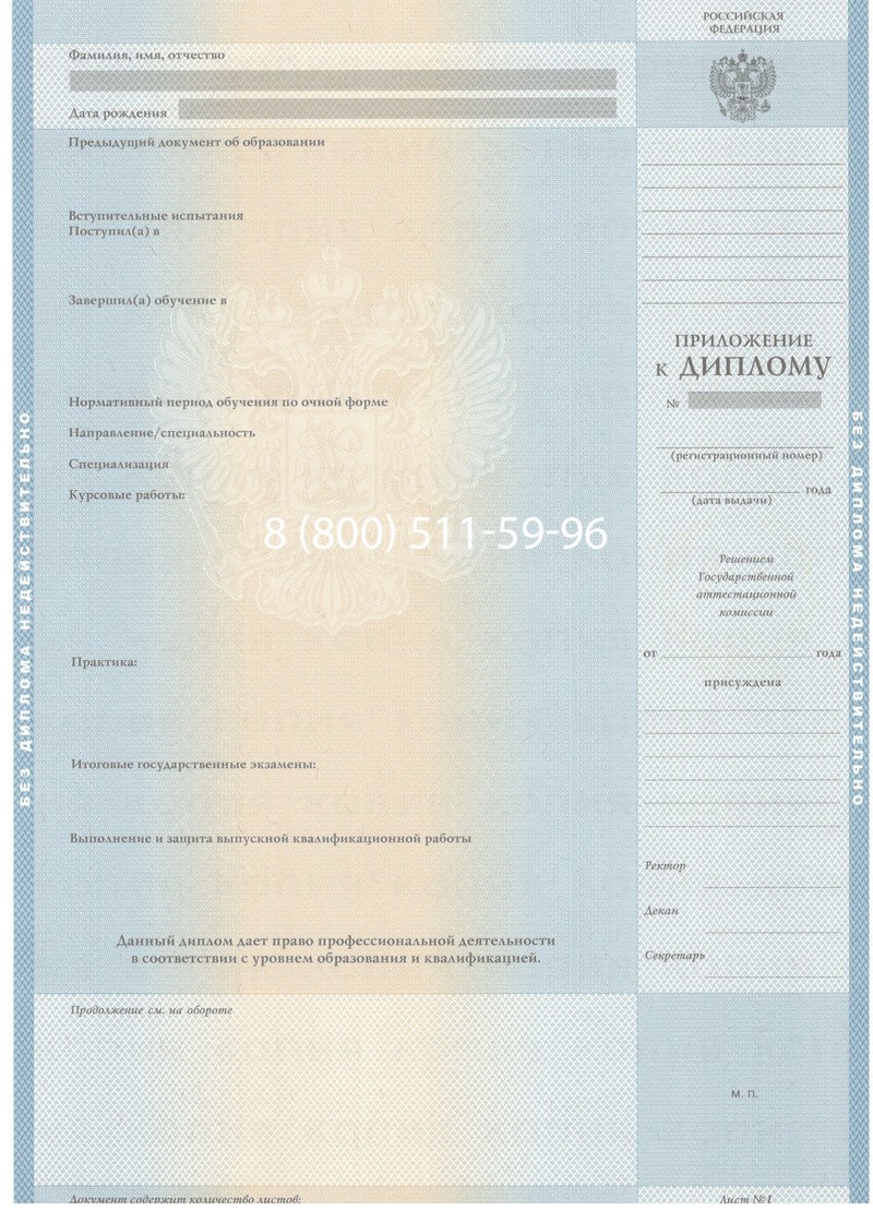 Заказать Диплом бакалавра 2003-2009 годов в Москве